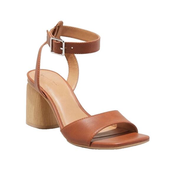 Universal Thread Lauren Brown Block Heel Sandals Women’s Size 8.5 Ankle Strap - Picture 1 of 8